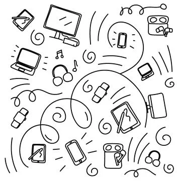 Stylish doodle from different techniques and more Stock Illustration