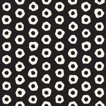 Stylish Doodle Scattered Shapes. Vector Seamless Black And White Freehand 스톡 일러스트