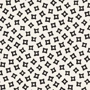 Stylish Doodle Scattered Shapes. Vector Seamless Black And White Freehand P.. Stock Illustration