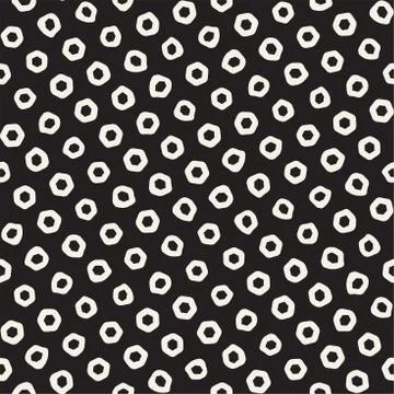 Stylish Doodle Scattered Shapes. Vector Seamless Black And White Freehand P.. Stock Illustration