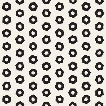 Stylish Doodle Scattered Shapes. Vector Seamless Black And White Freehand P.. Stock Illustration