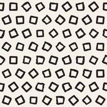 Stylish Doodle Scattered Shapes. Vector Seamless Black And White Freehand P.. Stock Illustration