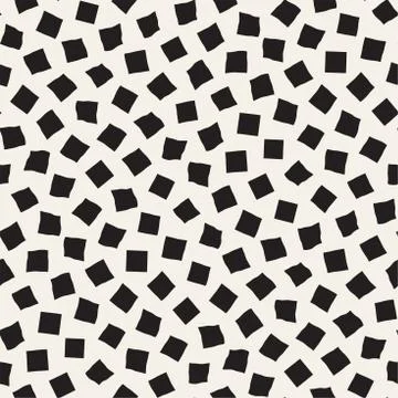 Stylish Doodle Scattered Shapes. Vector Seamless Black And White Freehand P.. Stock Illustration