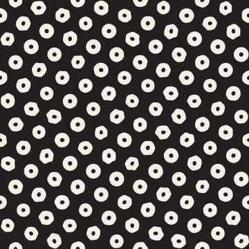 Stylish Doodle Scattered Shapes. Vector Seamless Black And White Freehand P.. Stock Illustration