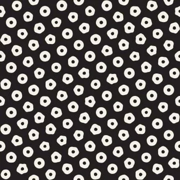 Stylish Doodle Scattered Shapes. Vector Seamless Black And White Freehand P.. Иллюстрация
