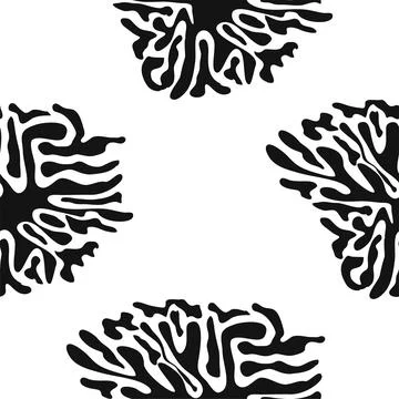 Stylish doodle seamless pattern with splash pattern black on white background Illustrazione stock