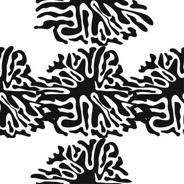 Stylish doodle seamless pattern with splash pattern black on white background Stock Illustration