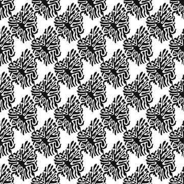 Stylish doodle seamless pattern with splash pattern black on white background イラスト素材