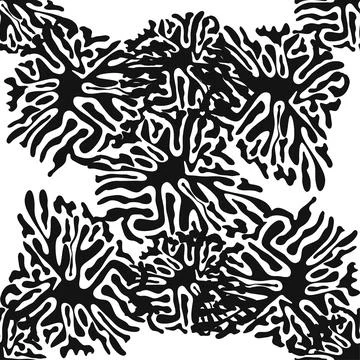 Stylish doodle seamless pattern with splash pattern black on white background Illustrazione stock
