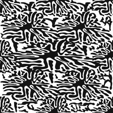 Stylish doodle seamless pattern with splash pattern black on white background Stock Illustration