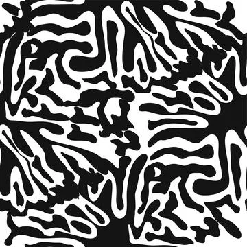 Stylish doodle seamless pattern with splash pattern black on white background Stock Illustration