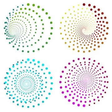 Stylish dotted design elements, motifs Stock Illustration