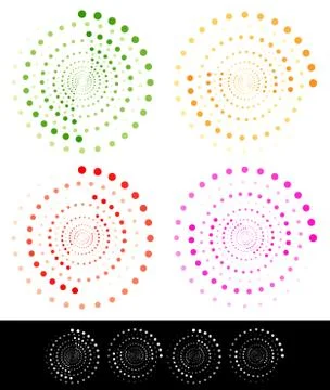 Stylish dotted design elements, motifs 库存插图