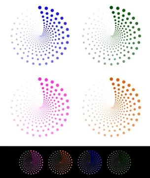 Stylish dotted design elements, motifs Stock Illustration
