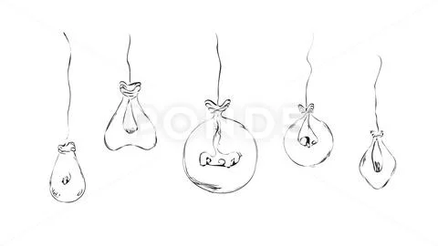 Stylish drawn balloons. Stock Illustration
