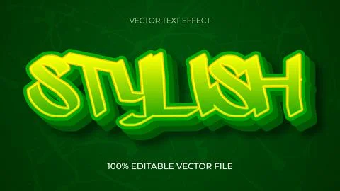 Stylish editable text effect editable graffiti and street text style Stock Illustration