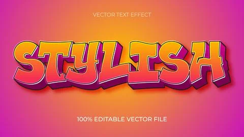 Stylish editable text effect editable graffiti and street text style Stock Illustration