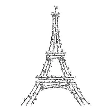 Stylish Eiffel Tower Stock Illustration