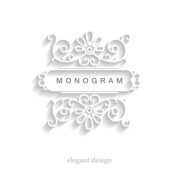 Stylish elegant monogram, mono line art design logo Stock Illustration