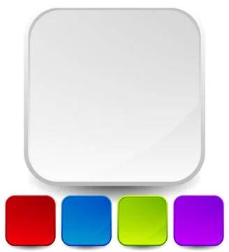 Stylish empty icon backgrounds, rounded squares with glossy effect Stock Illustration