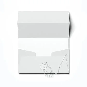Stylish envelope and folded white sheet of paper. 3d rendering 스톡 일러스트
