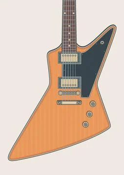 Stylish Explorer Guitar Illustrazione stock
