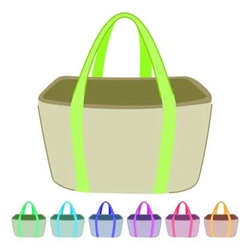 Stylish fabric grocery bag vector cartoon graphic Stock Illustration