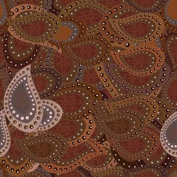 Stylish fabric pattern. Vintage. Vector. Seamless Doodles neutral, brown and pur イラスト素材