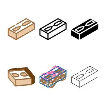 Stylish facing modern brick color icon vector Stock Illustration