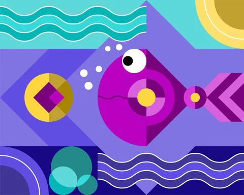  Stylish fish for patterns. Illustrazione stock