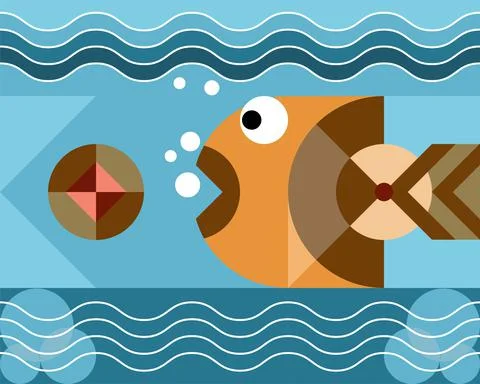 Stylish fish for patterns. Illustrazione stock