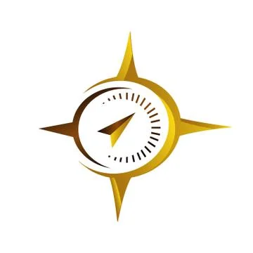 Stylish flat Creative Compass Logo design Concept Design vector Icon Template Stock Illustration