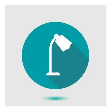 Stylish flat icon lamp. Stock Illustration