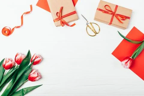 Stylish flat lay composition with empty space Photos