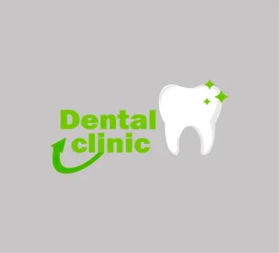 Stylish flat vector logo dental clinic. Stock Illustration