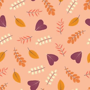 Stylish floral seamless pattern design of tropical branches of leaves. Stock Illustration