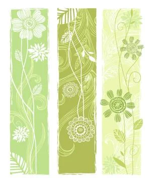 Stylish floral vector banners Stock Illustration