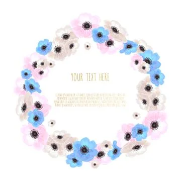 Stylish floral vector design round frame. Stock Illustration
