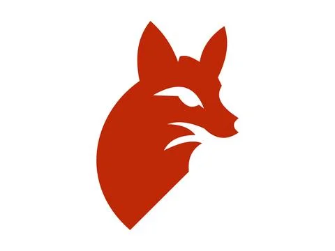 Stylish Fox Icon Flat Illustration Stock Illustration