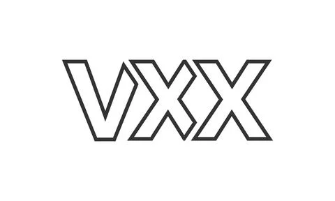 Stylish geometric logo design featuring bold, overlapping VXX letters.  Perfe イラスト素材