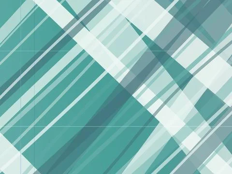 Stylish geometric plaid pattern with teal, light blue, and white stripes, c.. Stock-Illustration