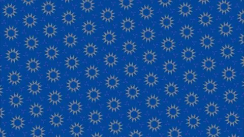 Stylish geometric snowflake patterns on vibrant blue background. Minimalist Stock Illustration