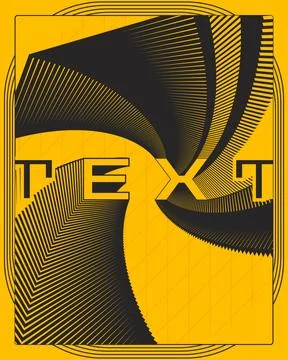 Stylish Geometric Typography Poster Bold Hypnotic Swirling Pattern Art Illustration