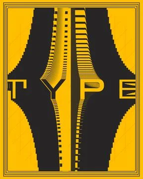 Stylish Geometric Typography Poster Bold Hypnotic Swirling Pattern Art Ilustração Stock