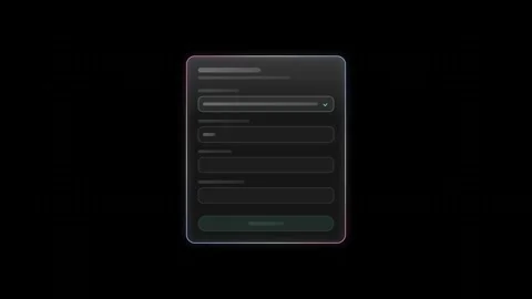 Stylish glass user interface with a sleek form validation design featuring a dar Stock Footage 341306900