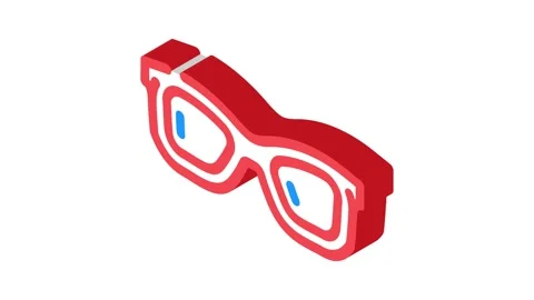 Stylish glasses frame isometric icon animation Stock Footage 327295878