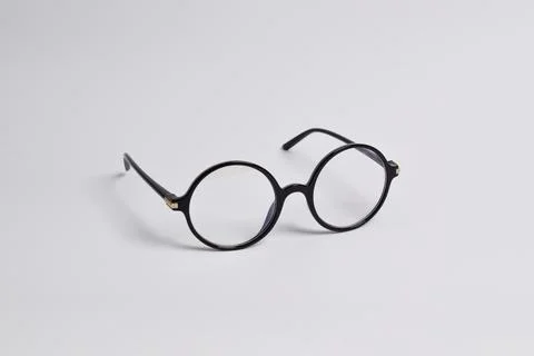 Stylish glasses with round black frames Stock Photos