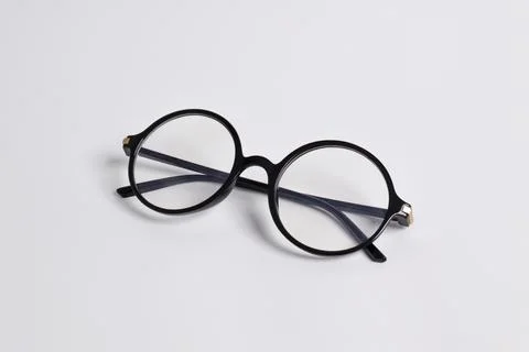Stylish glasses with round black frames Stock Photos