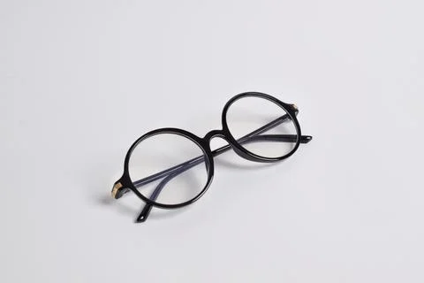 Stylish glasses with round black frames Stock Photos