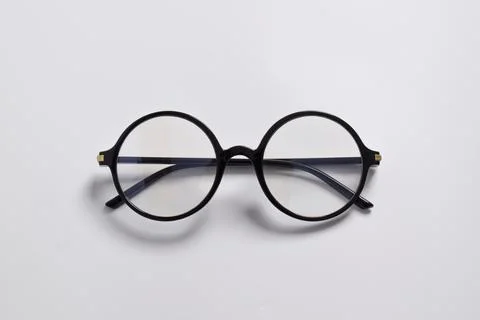 Stylish glasses with round black frames Stock Photos